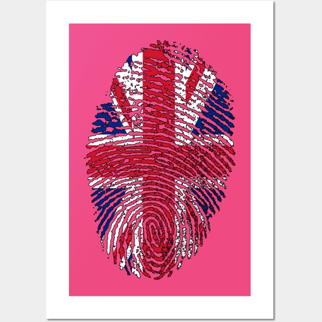 United Kingdom Flag - UK Flag Fingerprint Wall Art by Printaha